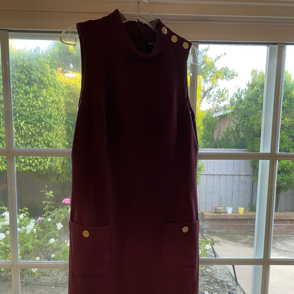 Beautiful Burgundy dress with gold bottoms on side